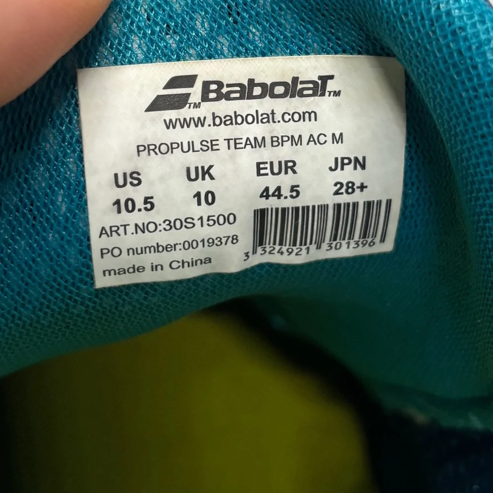 Babolat Propulse Team BPM AC Men’s Tennis Shoes Size 10.5 Blue Yellow All Court - Picture 14 of 14